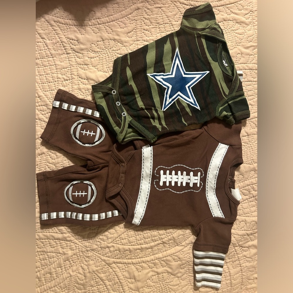 Dallas Cowboys Football Baby One Piece & Two Piece Outfits New Born